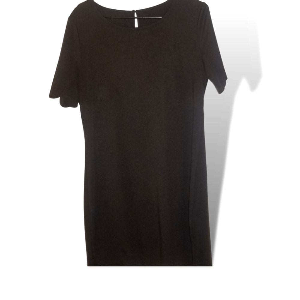Black Dress Scalloped Hem